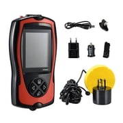 FF1108-1CT Portable Fish Finder 2.4 LCD 100M/300FT Depth Fish Alarm Wired Fish Detector Sounder English Russian Options Waterproof Underwater Fish Finder
