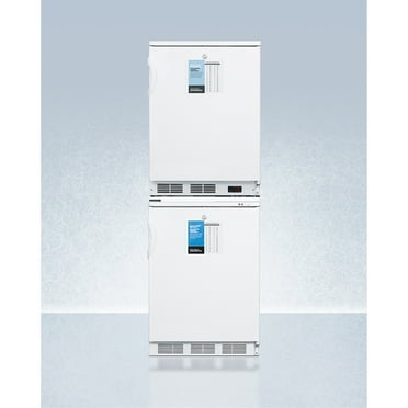 FF7LWPRO auto defrost all-refrigerator with digital controls stacked with -25C manual defrost VT65MLPRO all-freezer, both with factory-installed probe holes