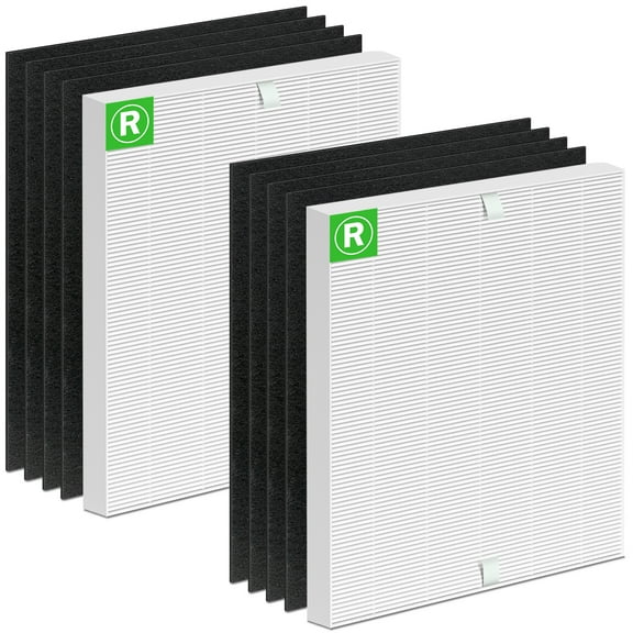 FFAC 2+8 Pack 115115 Replacement Filter for Winix Air Purifier C535 5300 6300 P300 AM90 9000 C909 9800, 2 HEPA & 8 Pre-Filters