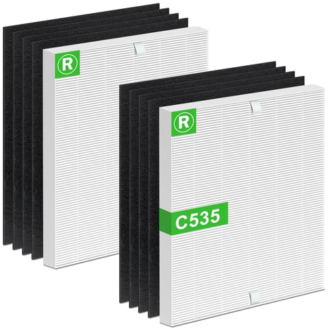 FFAC 2+8 Pack 115115 Replacement Filter for Winix Air Purifier C535, 5300, C5300-2, 6300-2, P300, 2 HEPA & 8 Pre-Filters