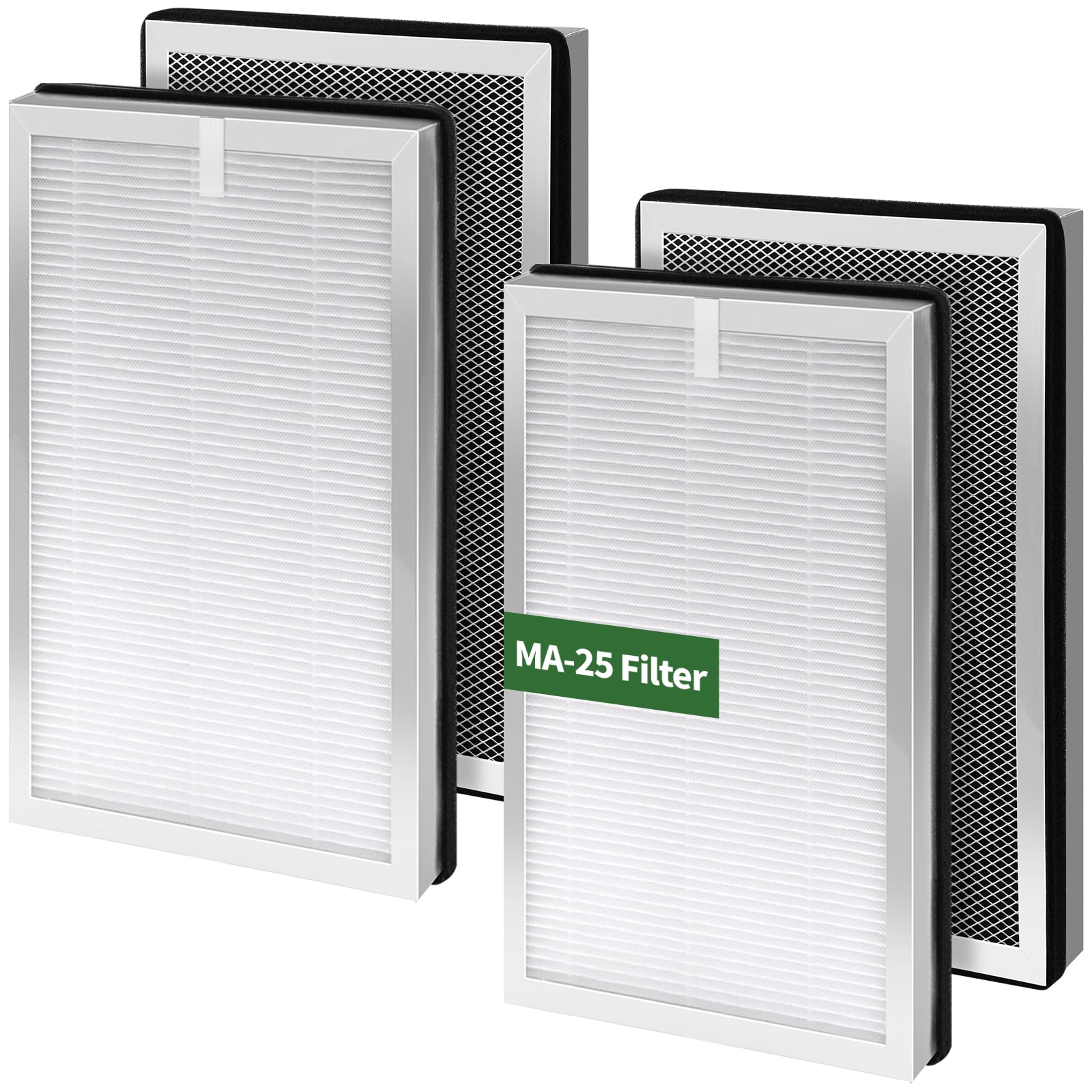FFAC 4 Pack MA-25 Replacements Filter for MA-25 Air Purifier S1/W1/B1 Only, 3 in 1 HEPA H13 filter