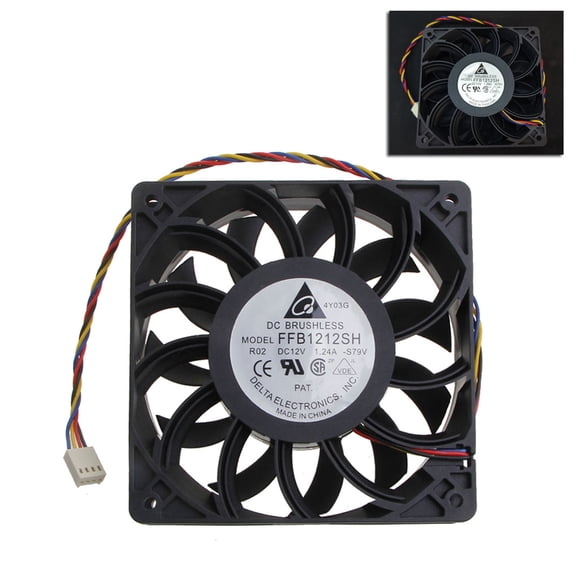 FFB1212SH CPU Cooling Fan 12x12x2.5cm 4 Pin 4 Wire PWM Automatic Temperature Control Server with Ball Bearing