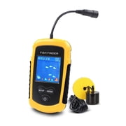 FFC1108-1 Alarm 100M Portable Sonar Fish Finders 45 degrees Sonar Coverage Echo Sounder Alarm Transducer Lake Sea Fishing Waterproof Underwater Fish Finder