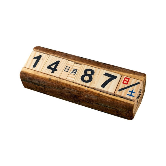 FFENYAN 2024 Wooden Desk Calendar Desk Calendar 2023-2024 Wooden Block Perpetual Calendar Month Date Display Classroom Office Decor For Men Women