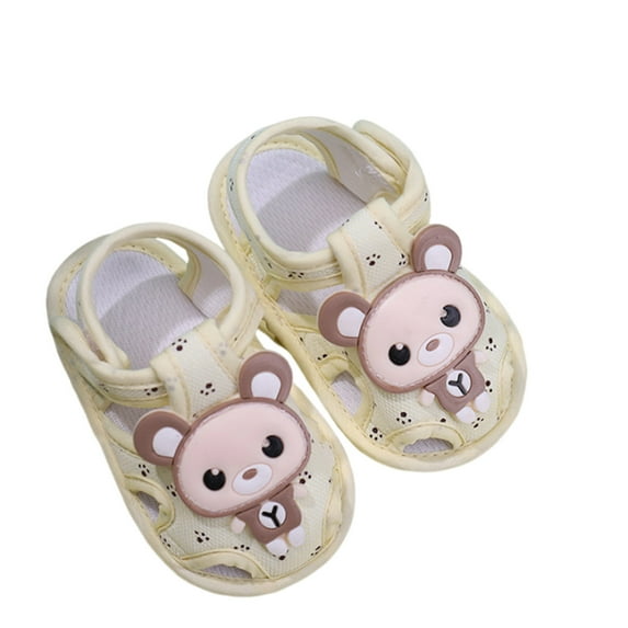 FFENYAN Baby Bear Non-Slip PU Leather Sandals for Toddler Boys and Girls Soft and Breathable Summer Shoes with Adjustable Buckle and Anti-Slip Sole for 0-1 Years Old