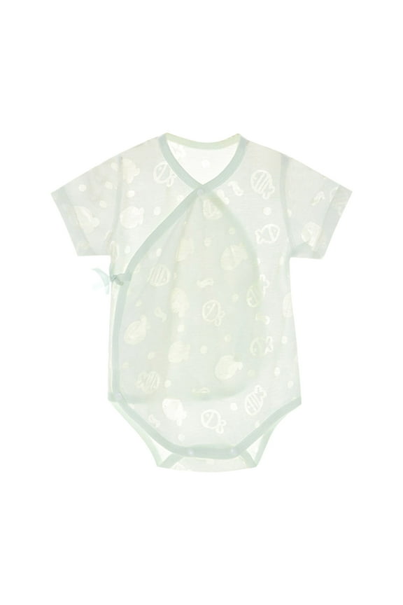 FFENYAN Baby Short Sleeve Cotton Onesie 0-2 Years - Soft Breathable Rompers with Snap Closure for Newborns and Toddler - Perfect for Playdates Home Outings and Family Gatherings