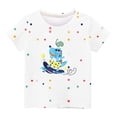 thumbnail image 1 of FFENYAN Boys' Casual Short Sleeve T-Shirt - Colorful Polka Dot and Cartoon Animal Print Round Neck Top for Kids, Perfect for Playtime and Everyday Wear for 3-12 Years, 1 of 3
