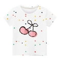 thumbnail image 1 of Virmaxy Boys Stylish Casual Shirt Children's Cartoon Printed Round Neck Short Sleeve Tops Summer Loose Casual Trendy Pullover Shirt White-13 7 Years, 1 of 3