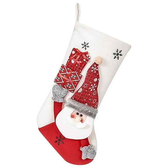 Dengmore Christmas Stockings Three-dimensional Snowman Santa Elks Socks Gift Bag Christmas Decorations for Wedding Holiday New Year Christmas Party Xmas Tree Hanging Stockings Ornament