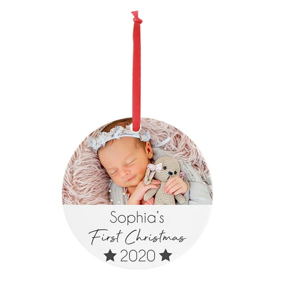 FFENYAN Christmas Tree Ornament Personalised Baby First Christmas Tree Bauble 1st Xmas Decoration Plaque Gifts
