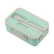 FFENYAN Compartmentalized Lunch Box Double layer Bento Box Japanese style Microwave Lunch Box Office Worker Reducing Meal Divided Lunch Box