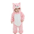 thumbnail image 1 of FFENYAN Cute Pink Cat-Themed Baby Onesie Soft Flannel Long Sleeve Bodysuit for Infants and Toddlers Perfect for Everyday Wear and Special Occasions for 3 Months-3 Years, 1 of 9