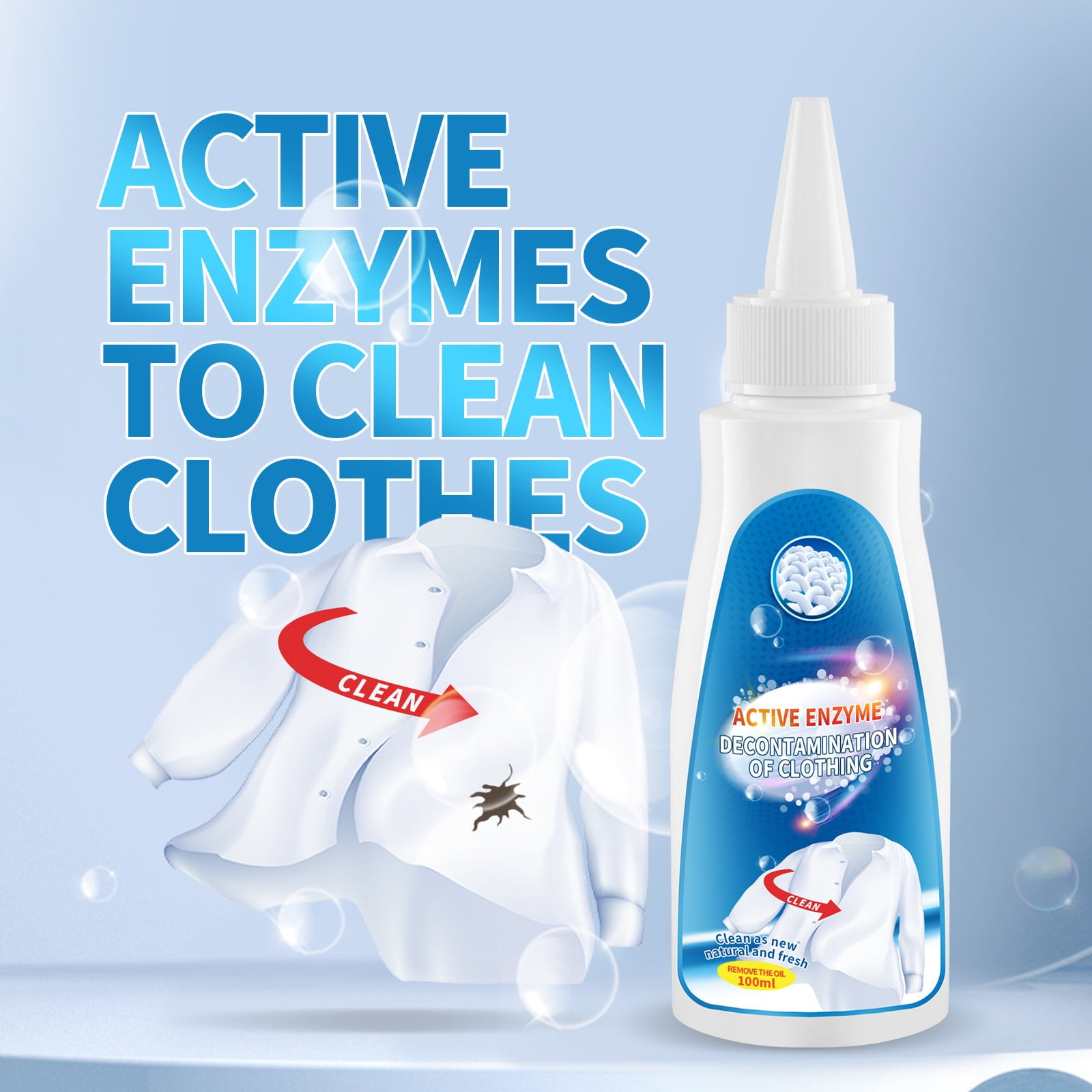 Active Enzyme Clothing Stain Removal Agent, Active Enzymatic Laundry  Cleaning