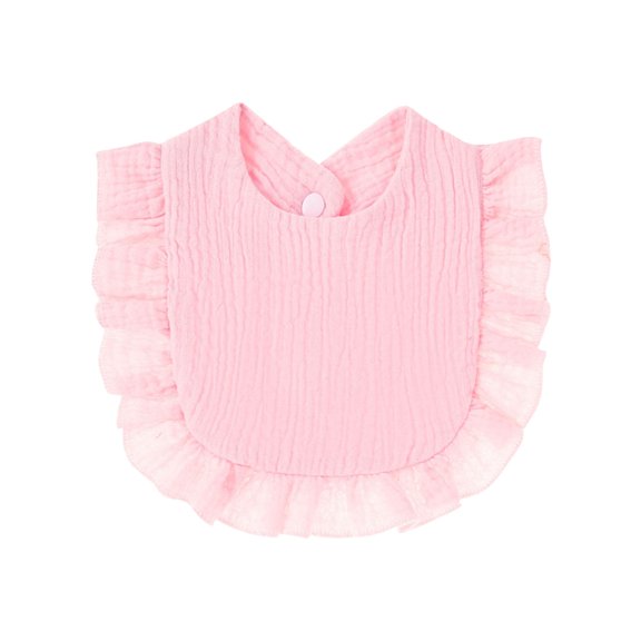 FFENYAN Durable Ruffled Baby Bib for Boys & Girls - Solid Color Waterproof Drool Bib with Secure Buttons, Keeps Clothes Clean During Feeding & Teething - Perfect Baby Shower Gift!