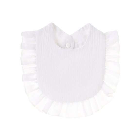 FFENYAN Durable Ruffled Baby Bib for Boys & Girls - Solid Color Waterproof Drool Bib with Secure Buttons, Keeps Clothes Clean During Feeding & Teething - Perfect Baby Shower Gift!