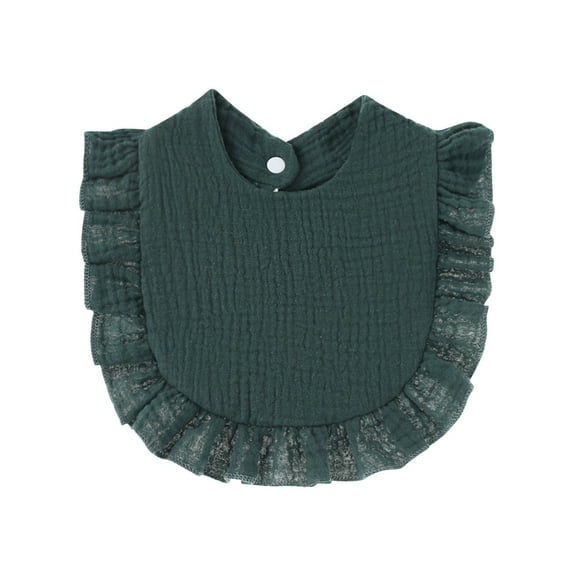 FFENYAN Durable Ruffled Baby Bib for Boys & Girls - Solid Color Waterproof Drool Bib with Secure Buttons, Keeps Clothes Clean During Feeding & Teething - Perfect Baby Shower Gift!