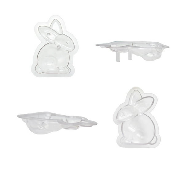 FFENYAN Easter Day Gift 3D Easter Bunny Shape Plastic Cake Chocolate Mold DIY Handmade Baking Mold