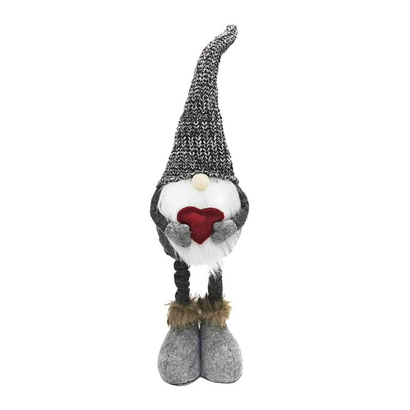 FFENYAN Gift Decorations Stretch Knitted Faceless Doll Standing Doll Nordic Decorative Gift Gray