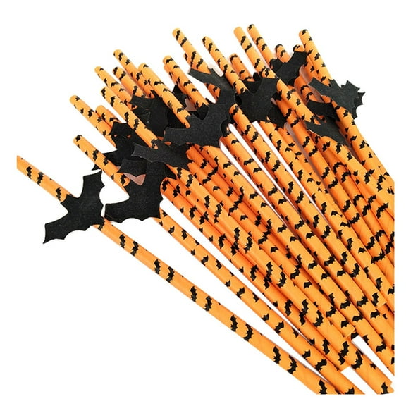 FFENYAN Gift Disposable Halloween Party Straws 25 Pcs Holiday Bar Home Party Decoration Multicolor