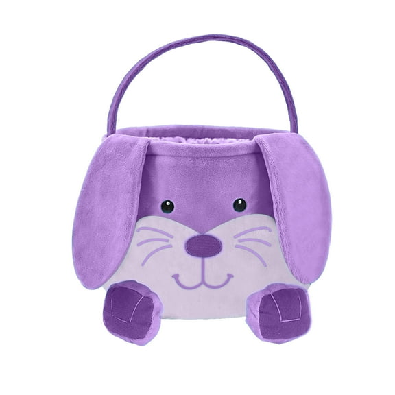 FFENYAN Gift Easter Decoration Basket Plush DIY Basket Resurrection Bunny Decoration