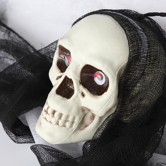 FFENYAN Gift Halloween Props Horror Plastic Skull Ghost Curtain Hanging Hanging Ghost Black