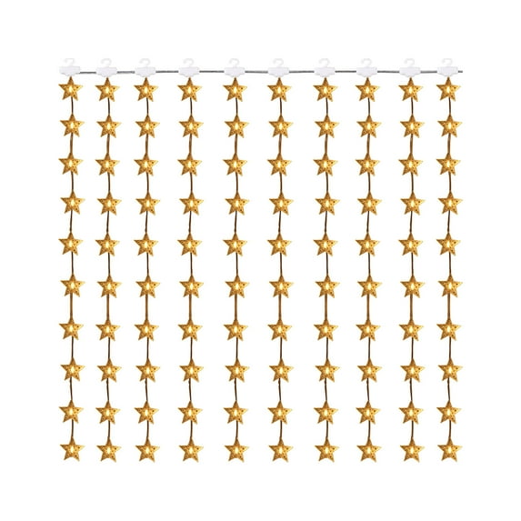 FFENYAN Gift Pentagram Curtain Lights USB LED Pentagram String Lights Eight function Light Mode Remote Control For Bedroom Party Indoor Wedding Christmas Decoration