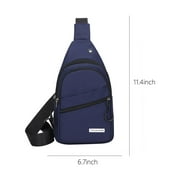 FFENYAN Gift Small Sling Bag Crossbody Chest Shoulder Sling Purse One Strap Travel Bag For Men Women Boys With Earphone Hole Blue