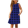 thumbnail image 1 of FFENYAN Girls Checkered Print Sleeveless Dress with Round Neck and Pockets Perfect for Summer Playdates and Everyday Wear Stylish and Comfortable for Kids for 3-14 Years, 1 of 6