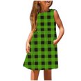 thumbnail image 1 of FFENYAN Girls Checkered Print Sleeveless Dress with Round Neck and Pockets Perfect for Summer Playdates and Everyday Wear Stylish and Comfortable for Kids for 3-14 Years, 1 of 6