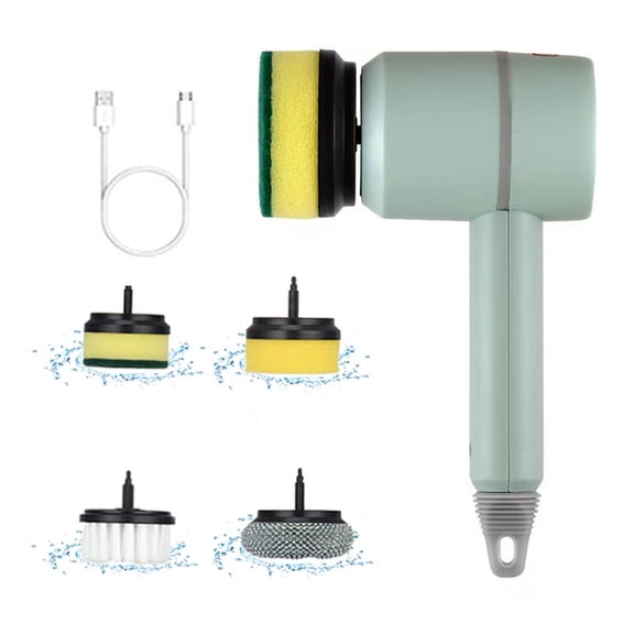 FFENYAN Handheld Electric Cleaning Brush Electric Spin Rechargeable Cleaning Tools Grout Brush Cleaning Brush With 4 Brush Heads Suitable For Bathroom Wall Tiles Floor Bathtub Kitchen