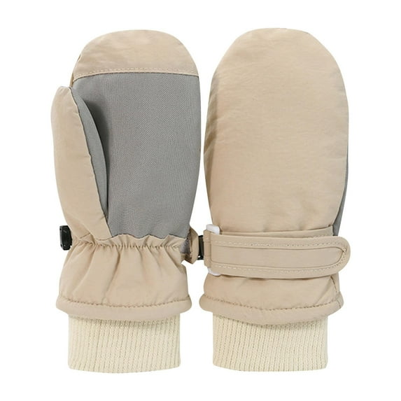FFENYAN Kids Solid Color Ski Gloves - New Winter Waterproof Fleece Lined Thick Warm Non-Finger Anti-Slip Gloves for Babies,Perfect for Outdoor Snow Activities for 1-8 Years