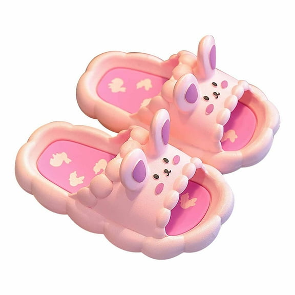FFENYAN Kids Summer 3D Bunny Non-Slip Soft Bottom Slippers - Lightweight Breathable Footwear for Boys and Girls - perfect for Indoor Outdoor Play for 1-8 Years