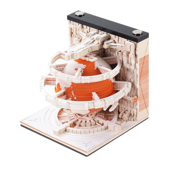 FFENYAN Memo Pad Calendar 2024 Exploring The Earth's Paper Carving Three-dimensional Note Paper Model Decoration