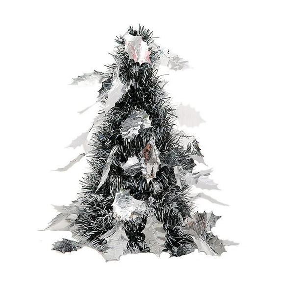 FFENYAN Mini Christmas Tree Creative Mini Desktop Christmas Tree Decoration Leaves Christmas Tree Decoration Silver