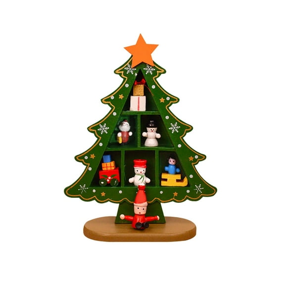 FFENYAN Mini Christmas Tree Div Wooden Christmas Tree Desktop Decoration Ornaments Christmas