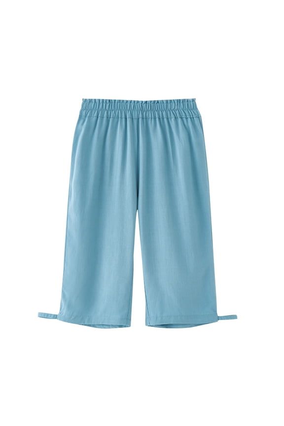 FFENYAN Spring Summer Flax Elastic Waist Thin Harem Pants with Elastic Cuff Suitable for Kids Boys and Girls 1-10 Years - Ideal for Daily Wear Travel and Outdoor Activities