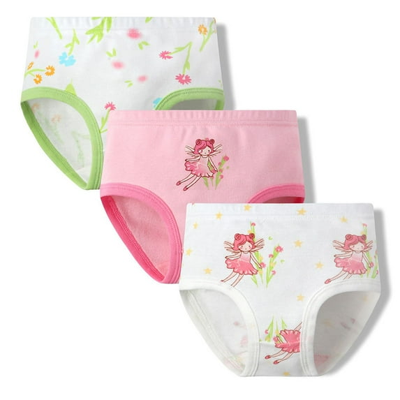 FFENYAN Sweet Dreams ! Girls' 3-Pack Cotton Cartoon Print Underwear - Soft Breathable Panties for Toddlers Kids - Perfect for Preschool & Playtime for 1-8 Years