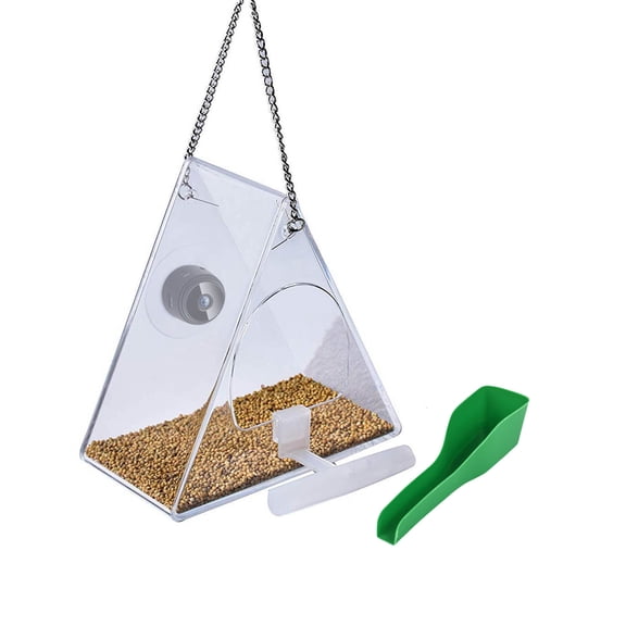 FFENYAN Transparent Bird Feeder With Camera HD 1080P Night Version Camera WiFi Hotspot For Remote Connection To Mobile Phone For Outdoor Bird Watching Pictures