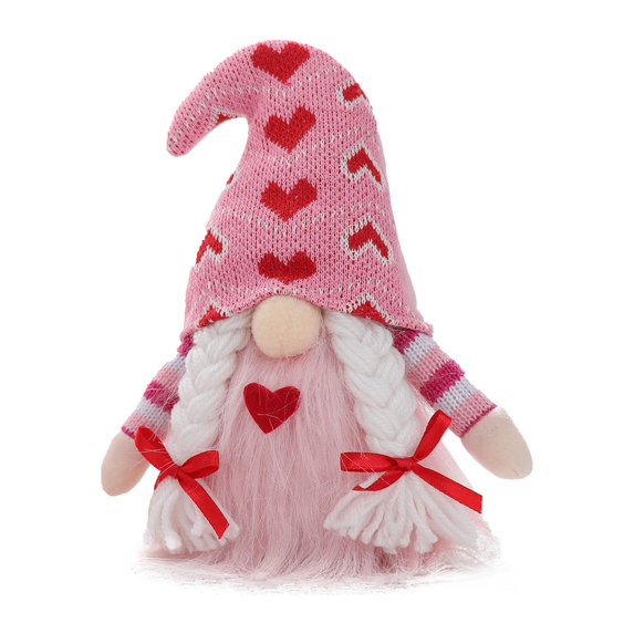 FFENYAN Valentines Day Decor Gnome Plush Home Table Decor Valentine's Day Knitting Faceless Doll Ornaments Plush Ornaments Valentine's Gifts Doll Ornaments