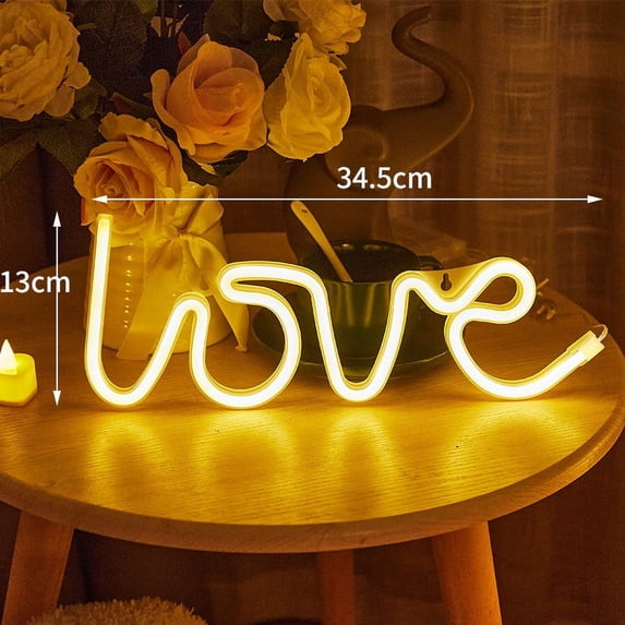 FFENYAN Warm Small Night Light Unique Design Led Neon Sign LOVE Confession Modeling Lamp LED Decor Night Light Couple Valentine's Day