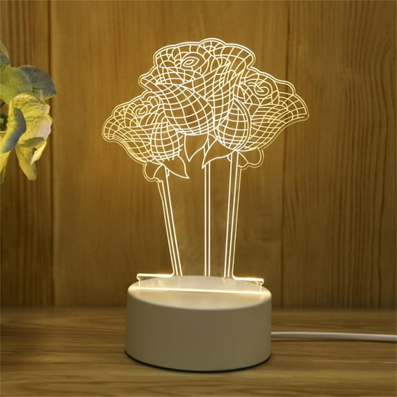 FFENYAN Warm Small Night Light Unique Design USB Acrylic 3D Night Light Lamp Home Outdoor Decoration Gifts
