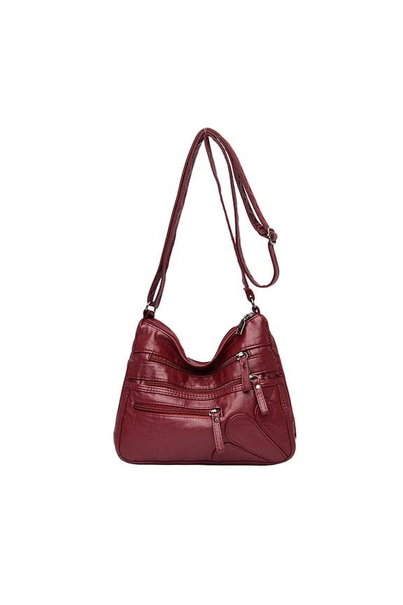 Women's Crossbody Bag Double Zipper Crossbody Bag Shoulder Purse Large Capacity Crossbody Multi Zipper Shoulder Handbag