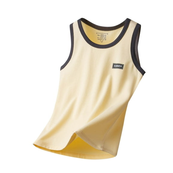 FFENYAN Youth Summer Sleeveless Narrow Shoulder Vests Soft Cotton Tees for Boys and Girls Ages 2-17 - Perfect for Sports,Leisure and other occasions to wear