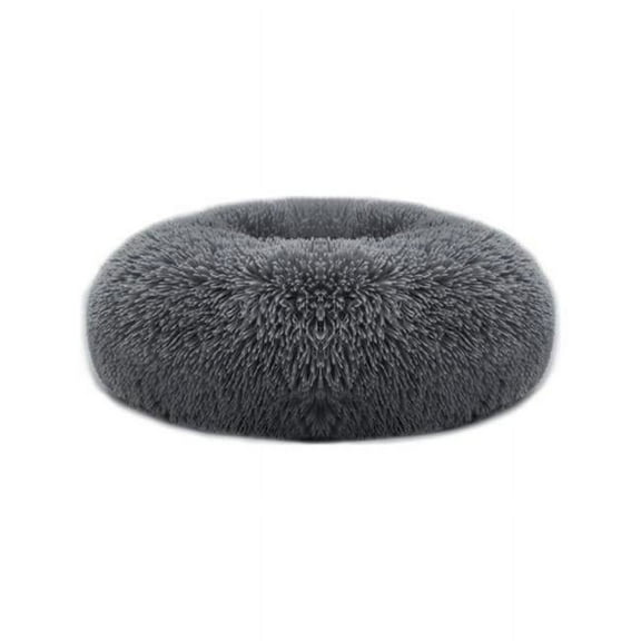 FFF-DGray-L-GPCT2120 Soft Warm Fleece Puppy Cozy Nest Sofa Bed Cushion Dog Bed, Dark Gray - Large