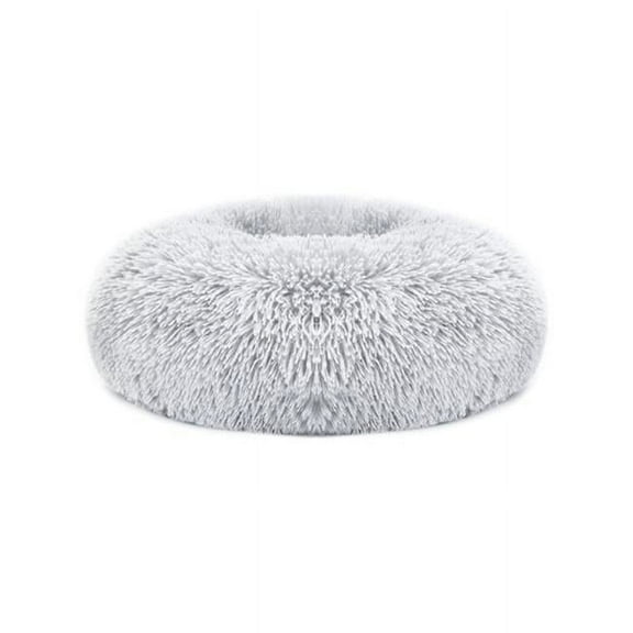 FFF-Gray-L-GPCT2120 Pet Soft Warm Fleece Puppy Cozy Nest Sofa Cushion Cat & Dog Bed, Gray - Large