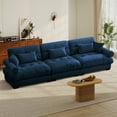 thumbnail image 1 of FFH 130" Modular Sectional Sofa, Oversized Modern 3 Seater Sofa Set, Tufted Cloud Couches for Living Room (Velvet Dark Blue, 3 Seater), 1 of 11