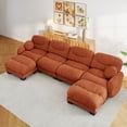 thumbnail image 1 of FFH 150" U-Shaped Sectional Sofa, Modular Cloud Couch for Big Living Room, Contemporary Furniture Set, Orange, 1 of 12