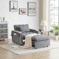 thumbnail image 1 of FFH Recliner Chair, Convertible Sofa Bed with Adjustable Backrest, Charging Ports, Cup Holders and Swivel Phone Stand, Dark Gray, 1 of 10