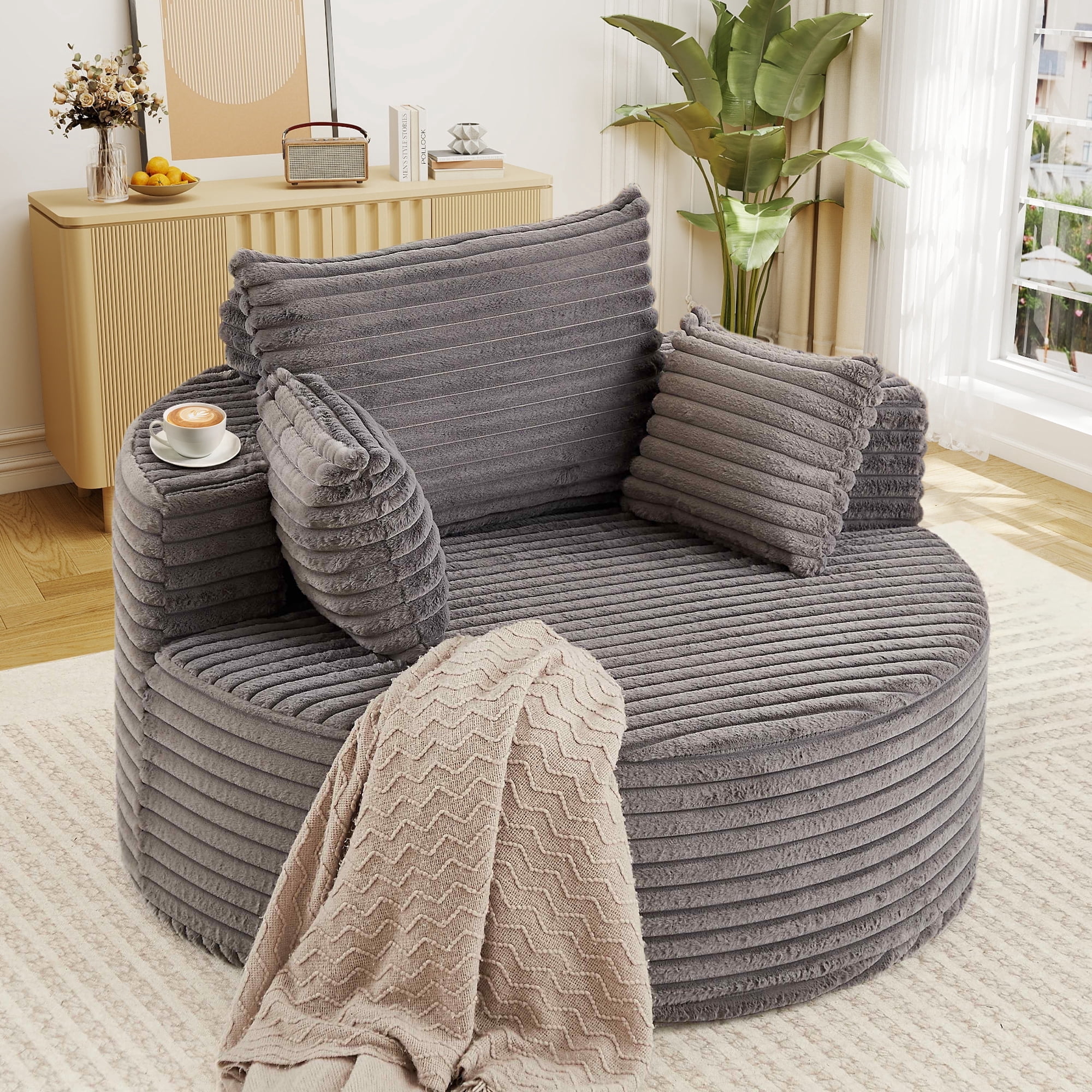 FFH, Oversized Round Chaise Lounge Chair, 50