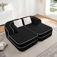 thumbnail image 1 of FFH 77.2" Sectional Sofa, Convertible Double Chaise, Boneless Cloud Couch for Living Room, Black, 1 of 13